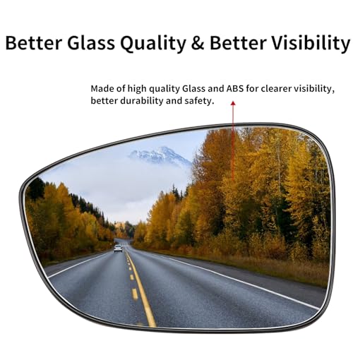 Image of Driver Side Mirror Replacement for Honda Accord 2018 2019 2020 2021 2022 - Left Side Mirror Glass, Rear View Mirrors Glass with Power Heated