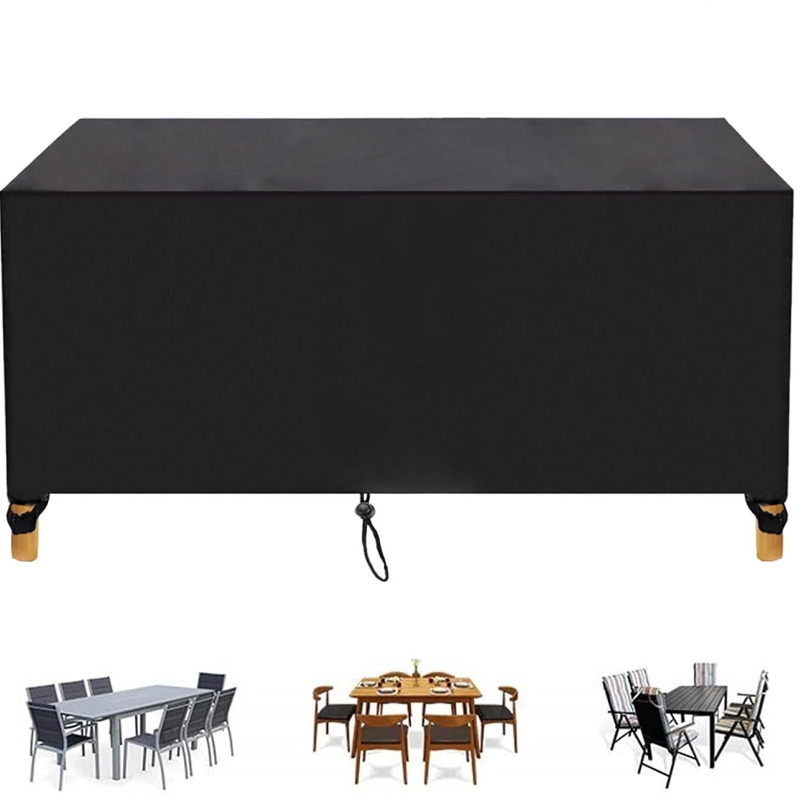 AEKDCL Outdoor Garden Furniture Covers, 420D Oxford Fabric Patio Table Covers Waterproof, Windproof, Anti-UV for 140x90x70cm Fire Pit, Patio Coffee Table Cover Chair Sofa