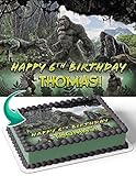 Cakecery King Kong Godzilla Edible Cake Image Topper Personalized Birthday Cake Banner 1/4 Sheet