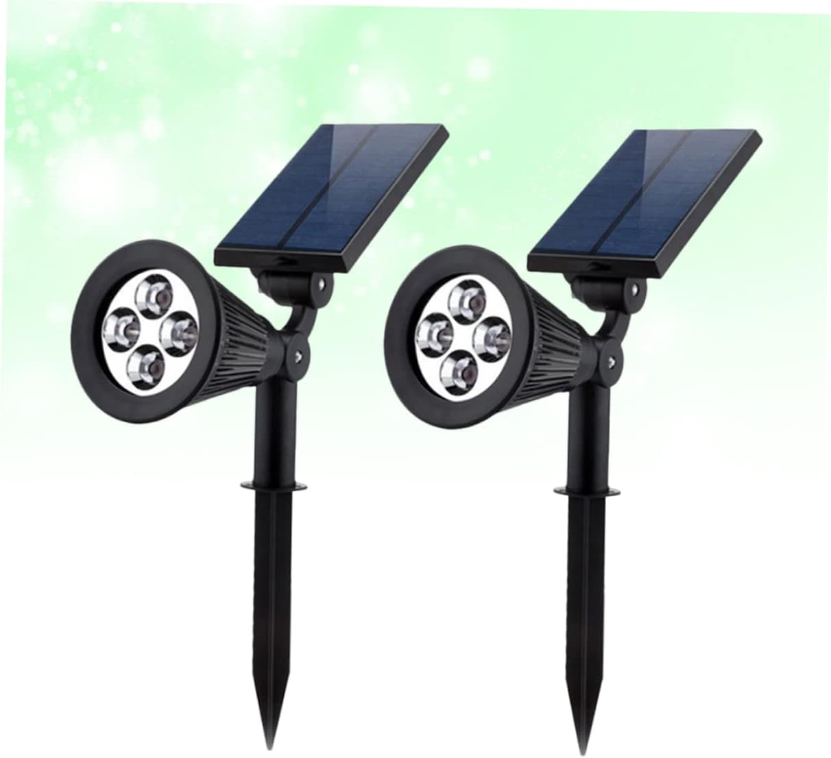 2 Pcs Waterproof RGB Solar Spotlights 4 LEDs Outdoor Landscape Light for Lawn and Garden Plug-in Ground Lamp Color Changing Solar Powered Light