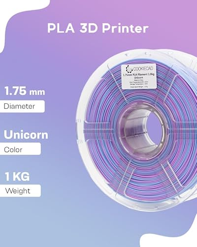 Filamento PLA 1.75mm Cookiecad Unicornio arco iris rosa 1kg - Fernando Cortés