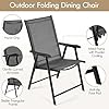 Yaheetech Patio Dining Chairs Set of 4 with Armrests, Outdoor Folding Chairs with Metal Frame and Backrest for Lawn, Garden, Yard and Poolside, Black