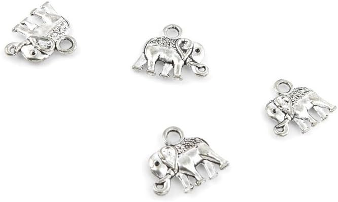 250 Pieces Jewelry Making Charms Retro Silver Tone for Necklace Pendant Bracelet Findings Vintage Bijoux Breloques Bulk 89006 Thai Elephant