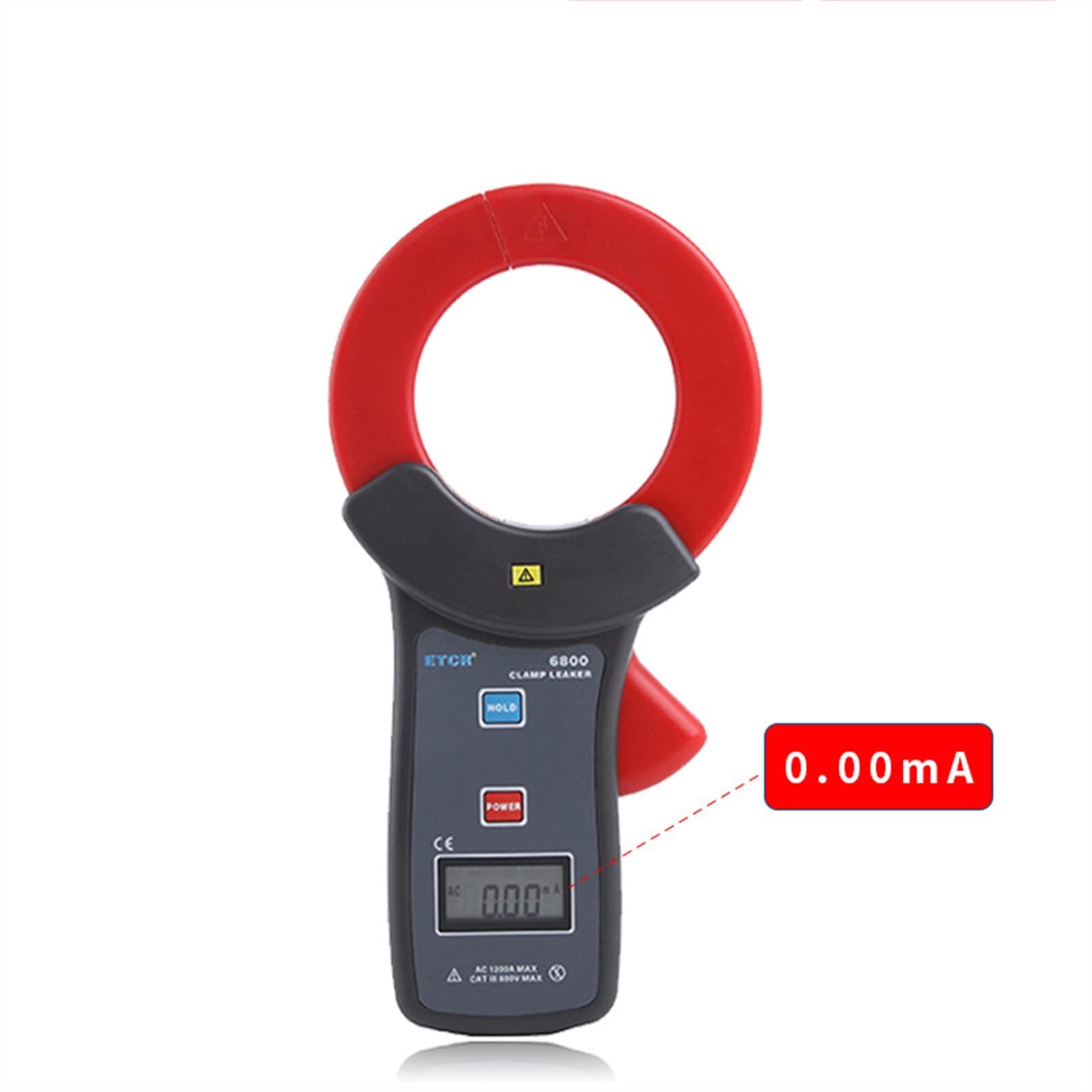 Zacisk na prąd upływu Miernik cyfrowy Clamp Meter na dużej średnicy zacisk na prąd upływu Meter 0.00 MA-1200A Wysoka precyzja AC. Amperomierz ETCR6800