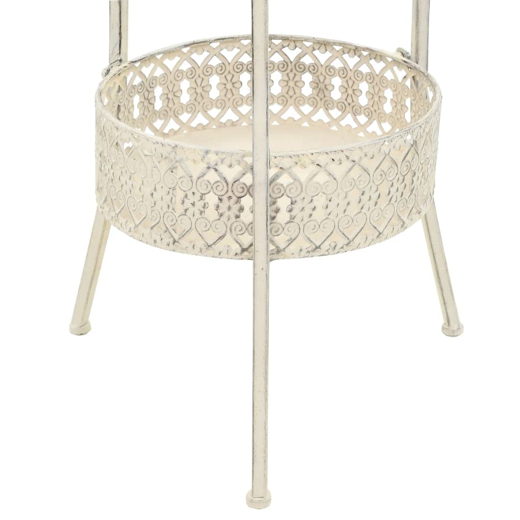 vidaXL Table de Bistro Style Vintage Ronde Métal Blanc Table de Bar Cuisine