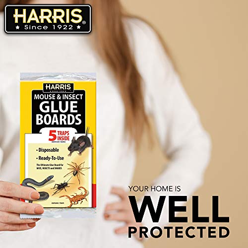 Harris Mouse & Insect Glue Boards, 5 Pre-Baited Traps #TOP4