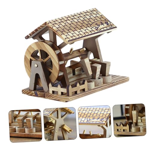 Moulin à eau miniature en bois VANZACK déco bureau salon - 5