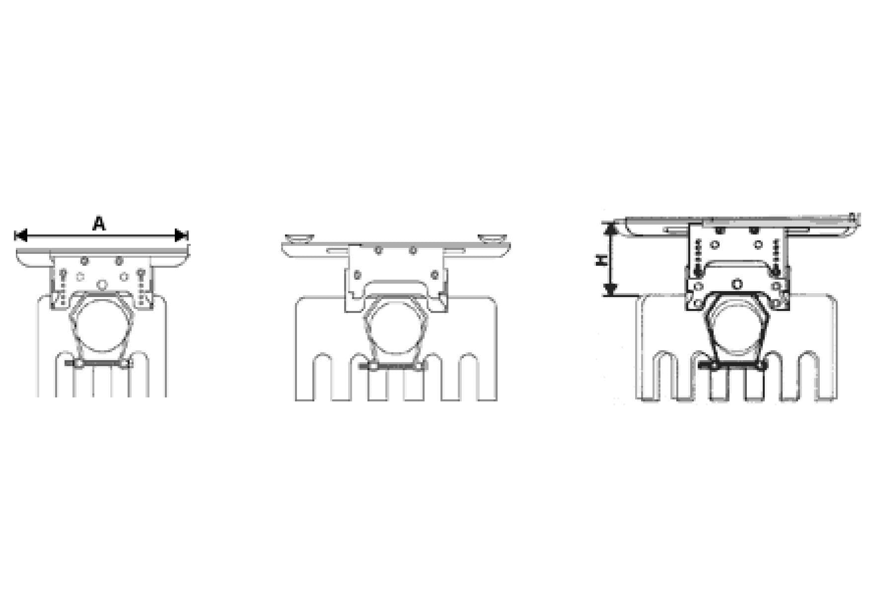 Merveille - Lot de 2 Supports EXO pour Tablette Radiateur 4 à 6 Colonnes avec Robinet Vertical - Fixation sans Perçage - pour Étagère Radiateur de 16 à 26 cm de Large - Fabrication Française