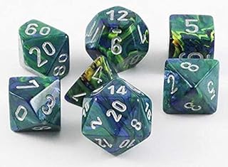 Chessex CHX27445 Dice-Festive Green/Silver Set