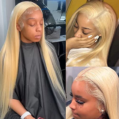 Tuneful 28 Inch 613 Lace Front Wig Human Hair Transparent Lace 220% Density Straight 613 HD Lace Frontal Wig Human Hair 13x4 Blonde Lace Front Wigs Human Hair Pre Plucked with Baby Hair - Image 6
