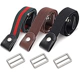 3 Pack No Buckle Free Elastic Belt for Women Men, Buckle-Free Comfortable Adjustable Invisible...