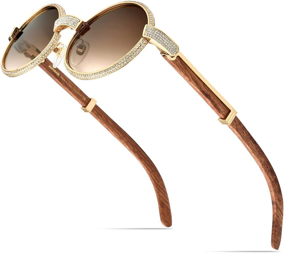 HEPIDEM 100% Really Buffalo Horn Luxury 720pcs Diamonds BUffs Sunglasses 7550179