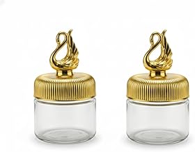 Glass Storage Jar with Decorative Swan-Shaped Lid | Royal Tabletop Organizer for Dry Fruits & Mukhwas | Premium Shagun Gift for Weddings & Housewarmings (2)