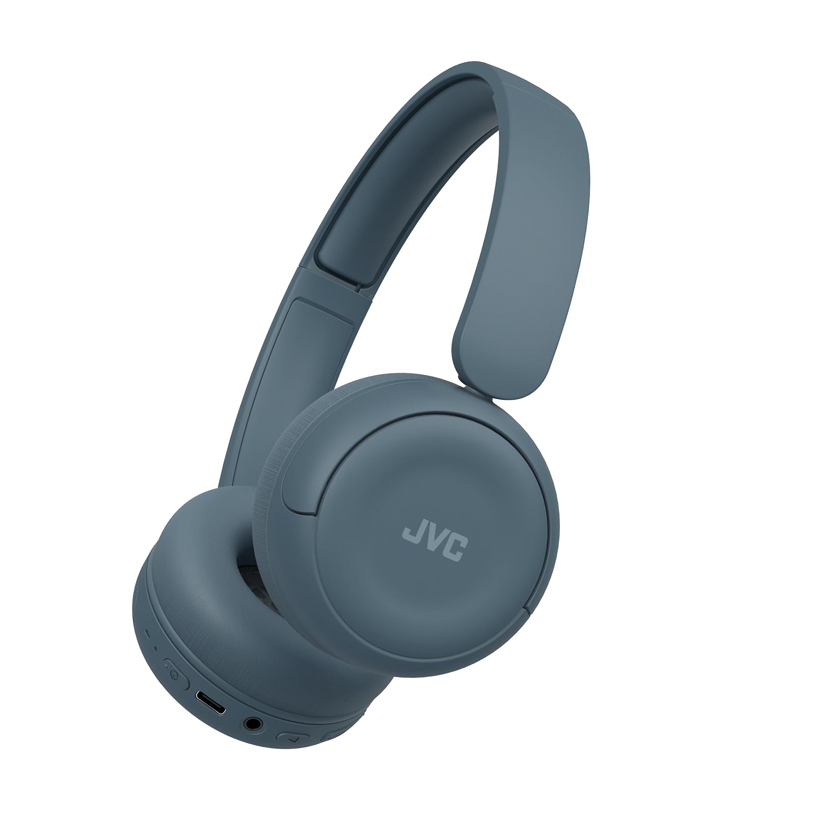 JVC Wireless Headphones with 50H Battery Life, Soft Cushions, Foldable Design, Bluetooth 5.3, Multipoint Connection, App EQ, Built-in Mic – Retro Blue - HAS59WA