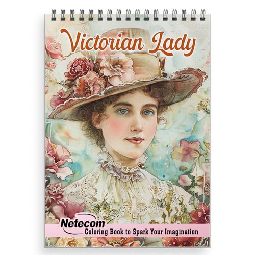 Livre de coloriage pour femme victorienne Netecom : 30 pages à spirales