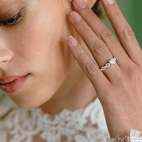 Aihpos Twisted Infinity Engagement Rings for Women Platinum Plated Silver, 1-1/4 Carat(ctw) Round Moissanite Rings Anniversary Wedding Promise Rings2