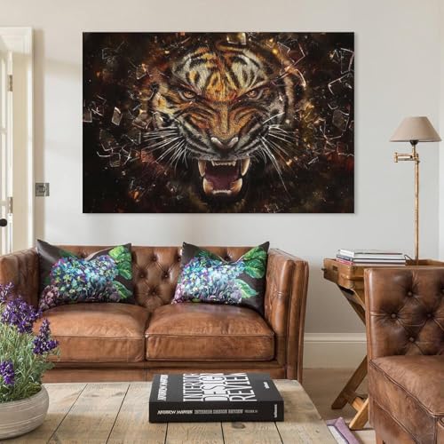 Tableau tigre impression sur toile déco murale premium 60x90cm - 5