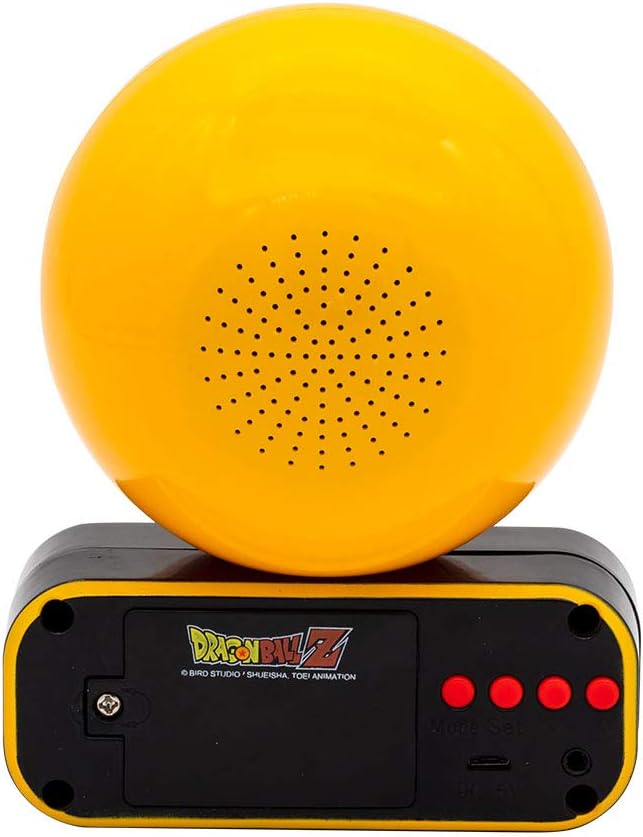 Dragon Ball Z Alarm Clock and Speaker, Yellow, Black, Red, 16
