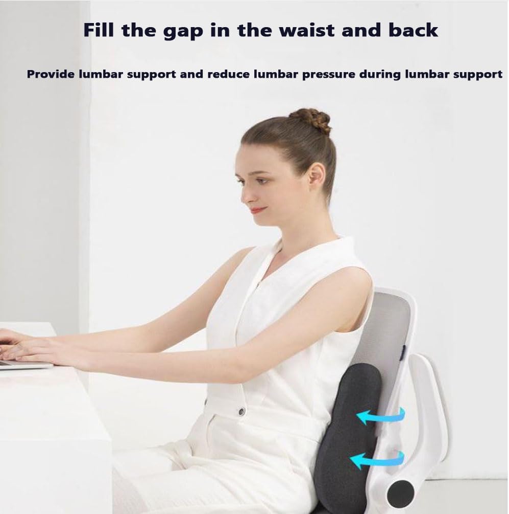 Healthy Waist Protection Office Latex Lumbar Pillow with Comfortable Raised Point Design (Cherry Blossom)