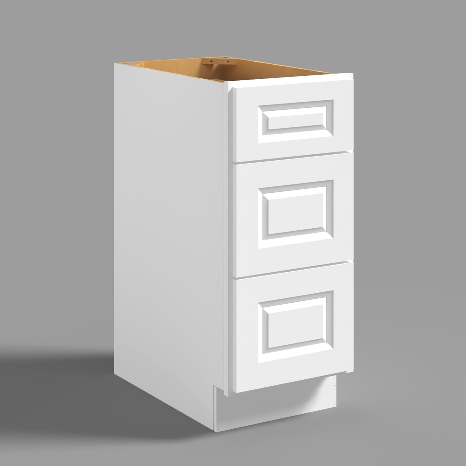 Hausvita 15" 3-Tier Undermount Kitchen Drawer Cabinet, RTA Storage Drawer, Full Extension Soft Close Slides, Ample Storage Organizer, MDF &amp; Plywood with UV Coating
