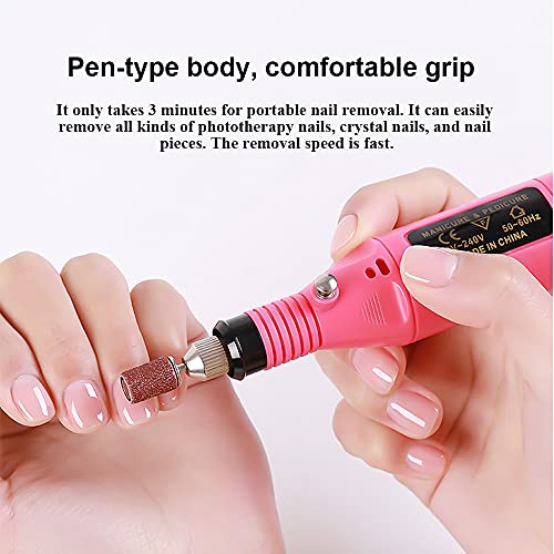 XIANGHUI Elektrischer Nagelfeile/Nagelfräser Set Professionelles Nagelfeile Maniküre Pediküre Nagelstudio Set + 6 Bits… – Bild 3