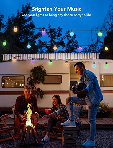 Govee Outdoor String Lights, 50Ft G40 Rgbic Warm White String Lights With 25 Dimmable Led Bulbs, Ip65 Waterproof Outdoor Lights With App Control For Balcony, Garden, Patio, Party #TOP7