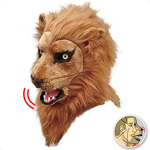口が動く リアル ライオン アニマルマスク 口と連動 毛並質感 電池不要 視界付き 300g フリーサイズ 【 なりきり アニマル ムービングマスク Lion ライオン】動物 獅子 リアルマスク おもしろマスク 着ぐるみ 被り物 お面 仮装 仮面 覆面 変