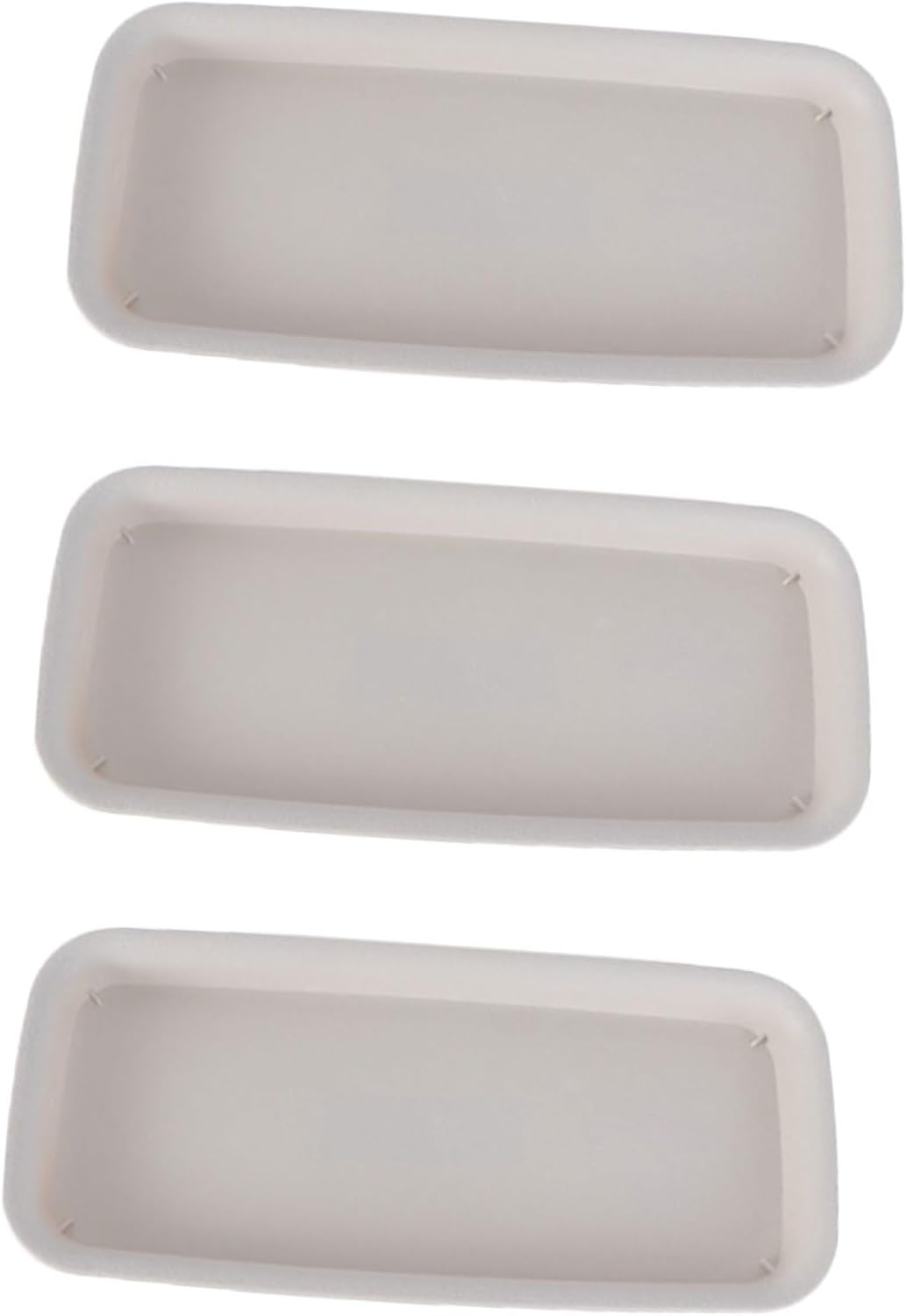 Healeved 3pcs Plastic Flowerpot Trays Rectangular Plant Saucer Elegant Square Plant Water Plate Bonsai Water Trays