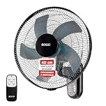 SOGO Ventilador De Pared 16" Con Mando A Distancia - Alta Potencia Bajo Ruido Para Dormitorio - Oscilante Con Temporizador - Ventilador De Pared Con Aire Direccionable