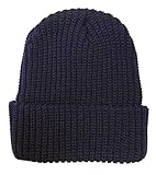 Broner Acrylic Knit Wide Rib Log Splitter Cuff Cap, Navy
