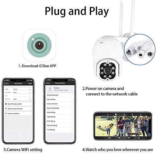 Aottom 3MP PTZ Telecamera di Sorveglianza