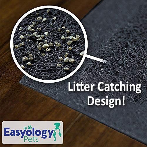 Premium Large Cat Litter Mat 35" x 23", Traps Messes, Easy Clean, Durable, Litter Box Mat with Scatter Control - Soft on Kitty Paws