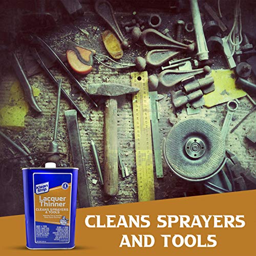 Klean Strip Lacquer Thinner Fast Drying Highly Desirable For Woodworking Excellent Cleaner Degreaser Cost Effective Now Comes With Chemical Resistant Gloves By Centaurus Az 1 Qt (946Ml) #TOP3