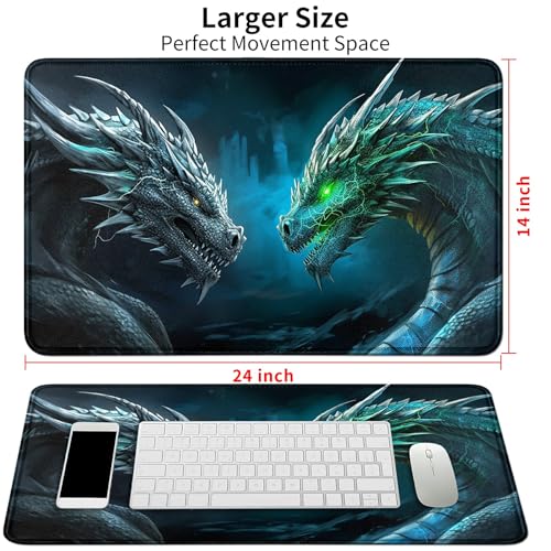 Image of Card Mat for MTG & TCG Playmat,Green and Black Dragon