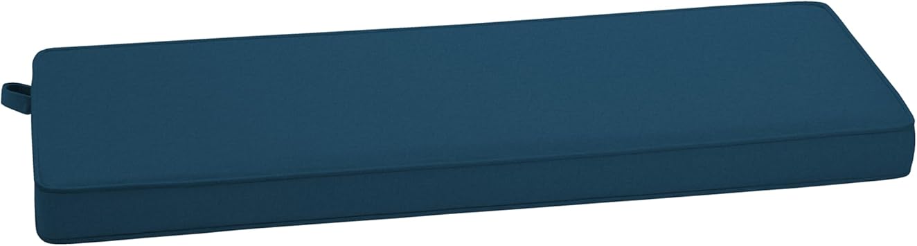Arden Outdoor Bench Cushion, Foam, Olefin, 48x18, Classic Navy Woven