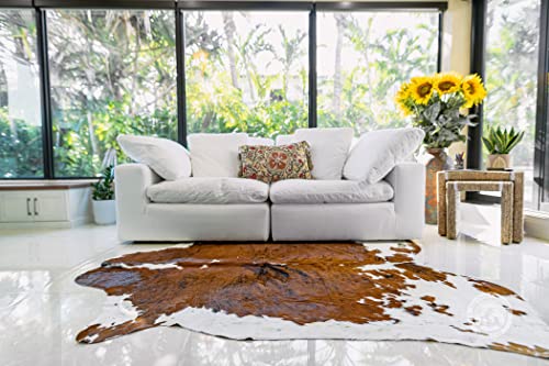 Tapete de cuero genuino Sunshine Cowhides 6x7-8 Ft miniatura 5