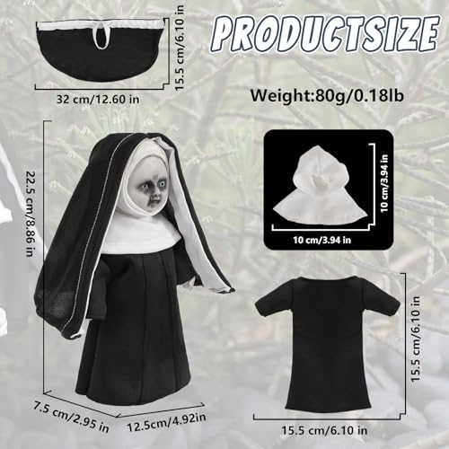 Muñeca Creepy Catholic Nun para Halloween 22.5 cm miniatura 4
