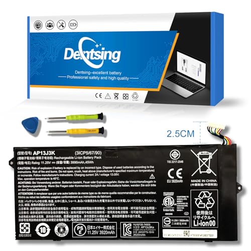 Dentsing AP13J3K AP13J4K 45Wh Laptop Battery Compatible with Acer Chromebook 11.6" 11 C720 C720P C740 Series Notebook KT.00304.001 KT.00303.001 CB3-431-C5EX 11.4V 3920mAh (2.5cm Short Cable)