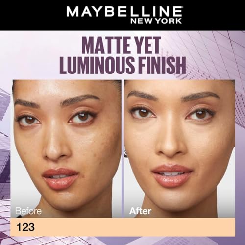 Image of Maybelline New York All Skin Full Coverage Super Stay Lumi-Matte Liquid Foundation 30H Longwear - 123 (35 ml)