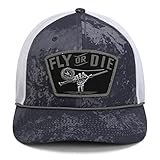 Paramount Outdoors Fly or Die Fly Fishing Mesh Back Patch Rope Cap Fly Fishing Hat (Black Cirrus)