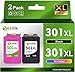 Price comparison product image Ink Cartridge 301 Remanufactured for HP 301 Ink Cartridges Combo Pack HP 301 XL Printer Ink HP 301 for HP Deskjet 1000 1050 3050 Envy 4500 5530 (1 Black, 1 Colour)