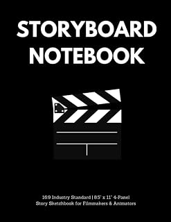 Storyboard Notebook: Subtitle: 16:9, 8.5"x11" US Letter, 200 Pages 4-Panel Page with Narration Lines Story Sketchbook for Filmmakers, Screenwriters, ... Writers, Directors & Creative Storytellers