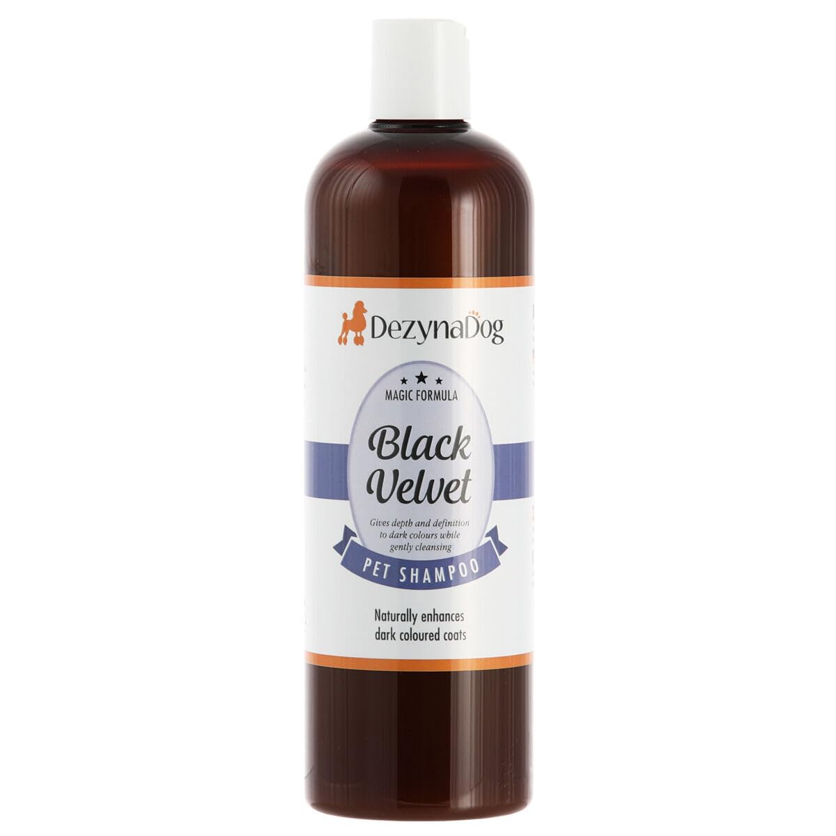 DezynaDog Magic Formula Black Velvet Dog Shampoo - Colour Enhancing Shampoo for Dark Coats - Dog Shampoo for Smelly Dogs - Gently Cleans Coat - Restores Natural Shine & Colour for Dog's Coat, 500ml