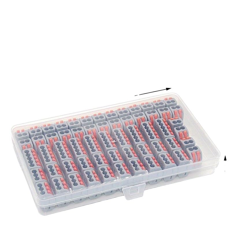 Conector de cable rápido de 55 piezas, conectores de palanca de empuje de cableado rápido, bloque de terminales de cableado eléctrico con caja de almacenamiento(60PCS)