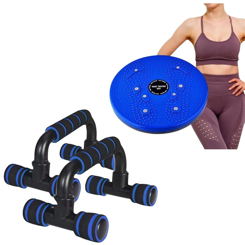 Drumstone 𝐂𝐨𝐦𝐛𝐨 C1319 Pushup Bar Set, Push Up Bar Stand for Gym, Home Exercise, Dips/Push Up Stand & Tummy Twister Perfect Body Developer, For Weight Loss, Slim Body Exerciser-image-7