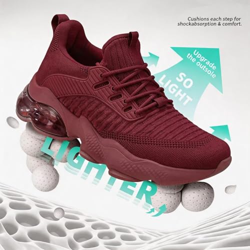 Image of Womens Slip On Walking Shoes Air Running Casual Fashion Tennis Sneakers Comfortable Non Slip Work Athletic Trainers