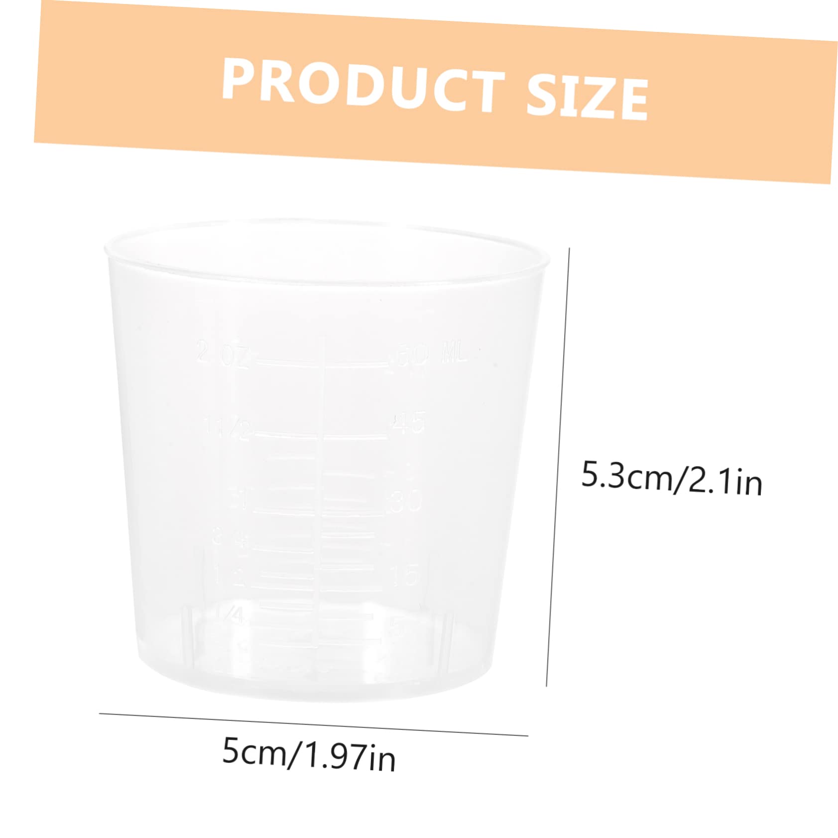 SOLUSTRE 20pcs Cute Milliliter Measuring Cups Graduated Liquid Paint Lab Beakers Easy Handle Plastic Containers Lightweight Wide Mouth for Easy Cleaning