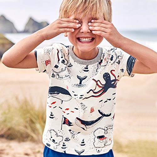 Image of Little Boys Shorts Set Toddler Boys 100% Cotton Summer Short Sleeve T-Shirts and Shorts Clothing Sets 2PCS