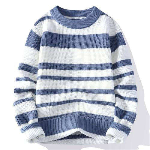 Men's Stripe Pattern Sweater Men Casual Sweaters Warm Long Sleeve O-Neck Pullovers3