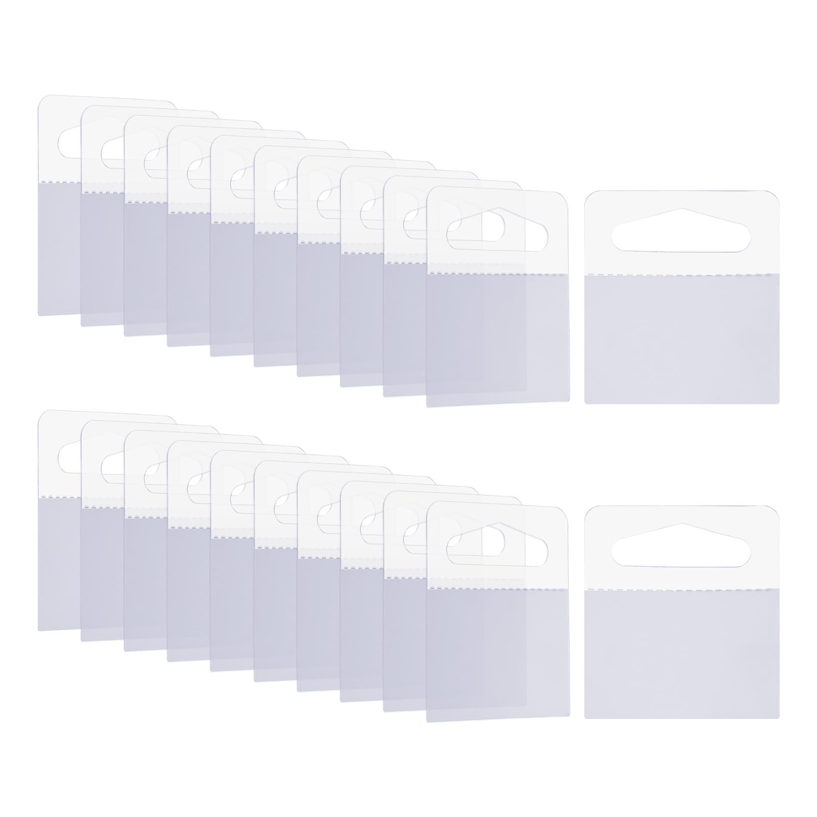 800-Pack Clear Plastic Hanging Tabs - Self-Adhesive Slot Hole Tags For Retail Display